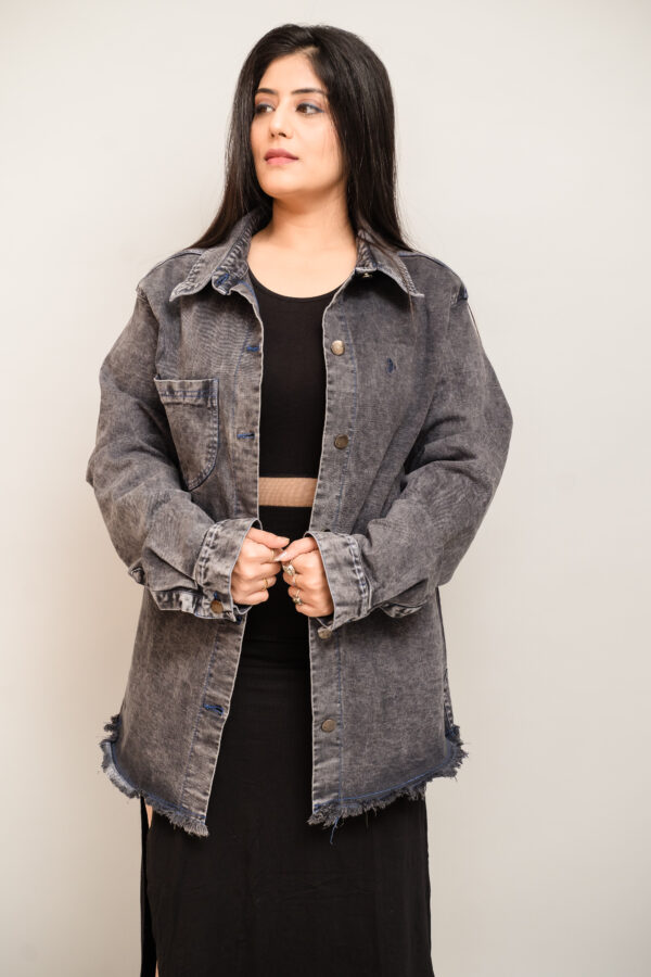 Noir Elegance Black Denim Jacket