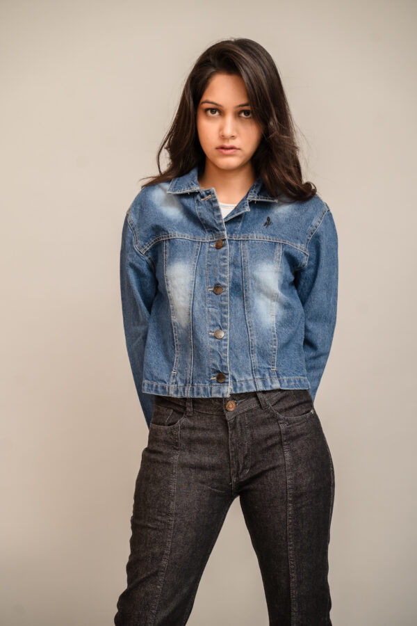 Noir Fusion Sleek Blue Denim Jacket